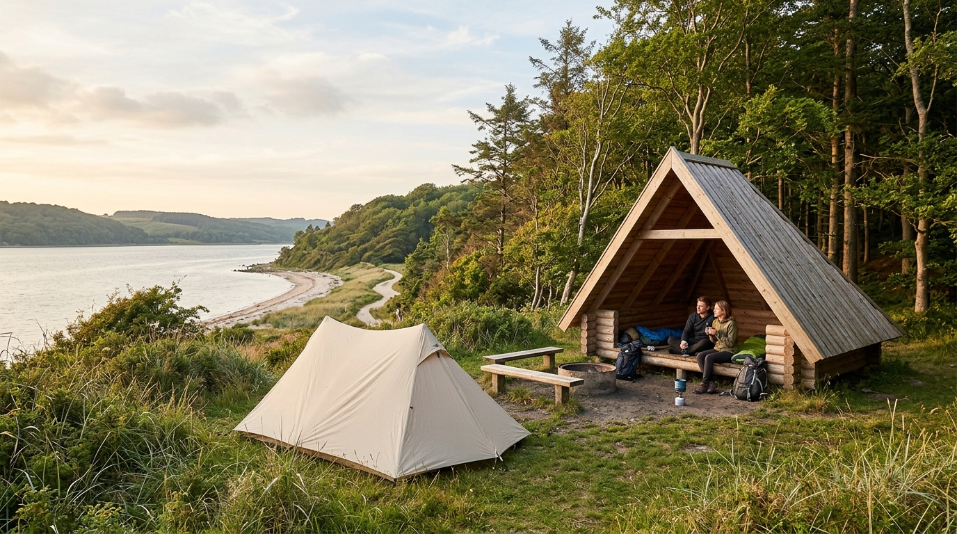 Komplet guide til overnatning i shelter og primitiv camping i danske nationalparker