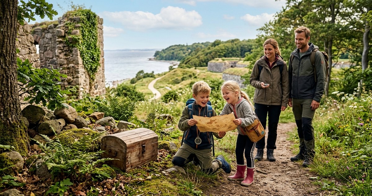Tag børnene med på skattejagt: Danmarks bedste familieruter med historie og natur